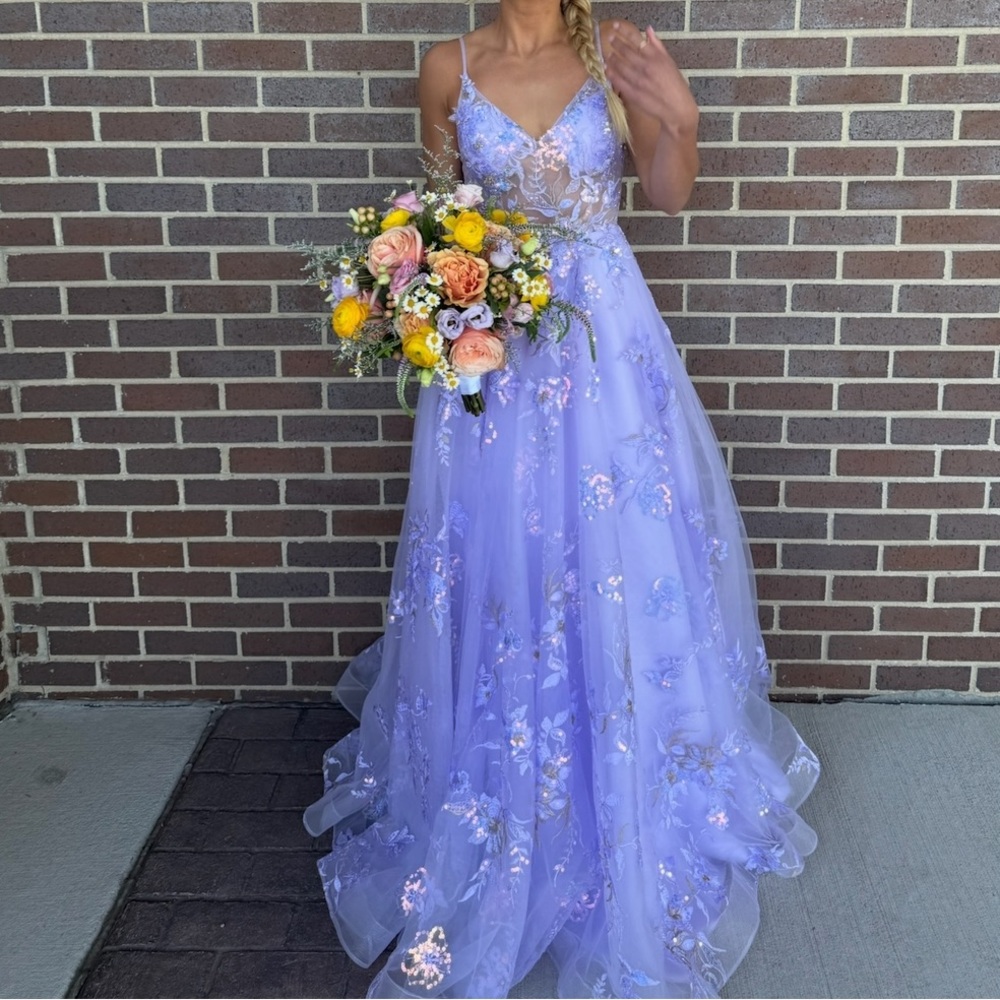 Elegant Lavender Floral Dress